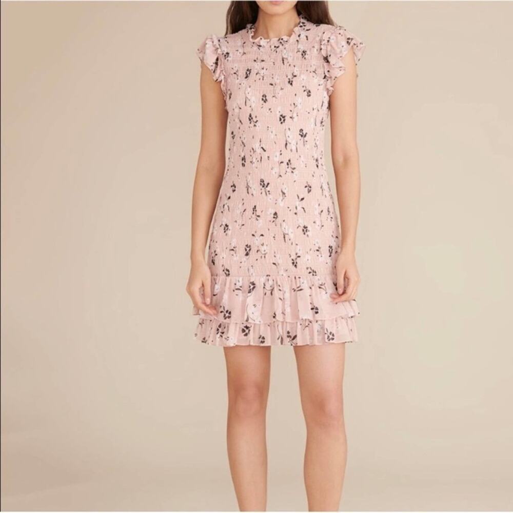 Veronica Beard Cici Smocked Dress Blush Multi